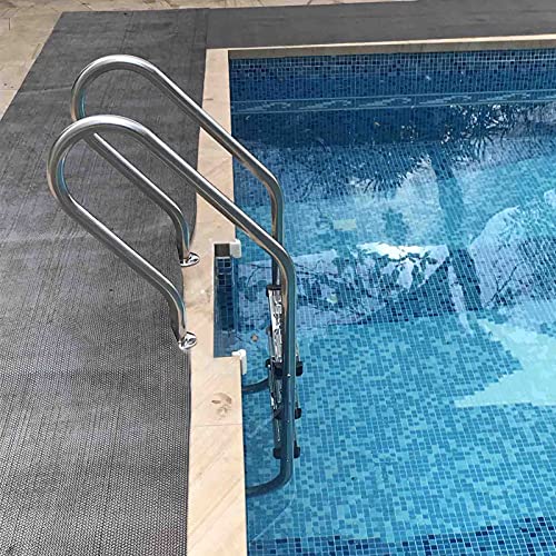 Escalera para piscina con pasamanos y 3 peldaños antideslizantes miniatura 1