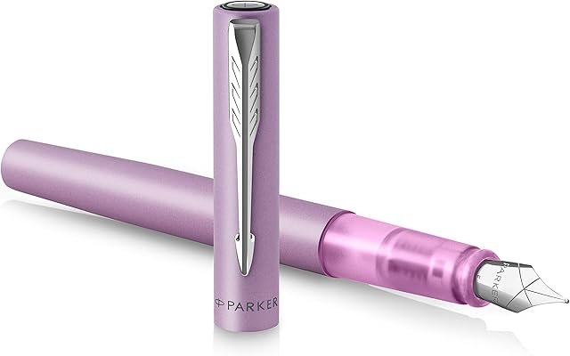 Parker Vector XL Fountain Pen | Metallic Lilac Lacquer | Medium Nib with Blue Ink Refill | Gift Box