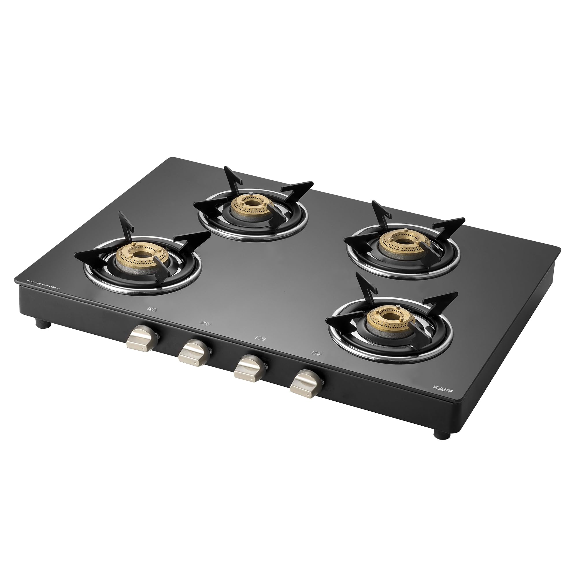 KAFF 4 Burner Gas Stove Top for Kitchen - 69CM Manual Ignition Cookto Modern Glass Stove for Modular Kitchen, ISI Certified & Compatible with LPG (Black)-image-46