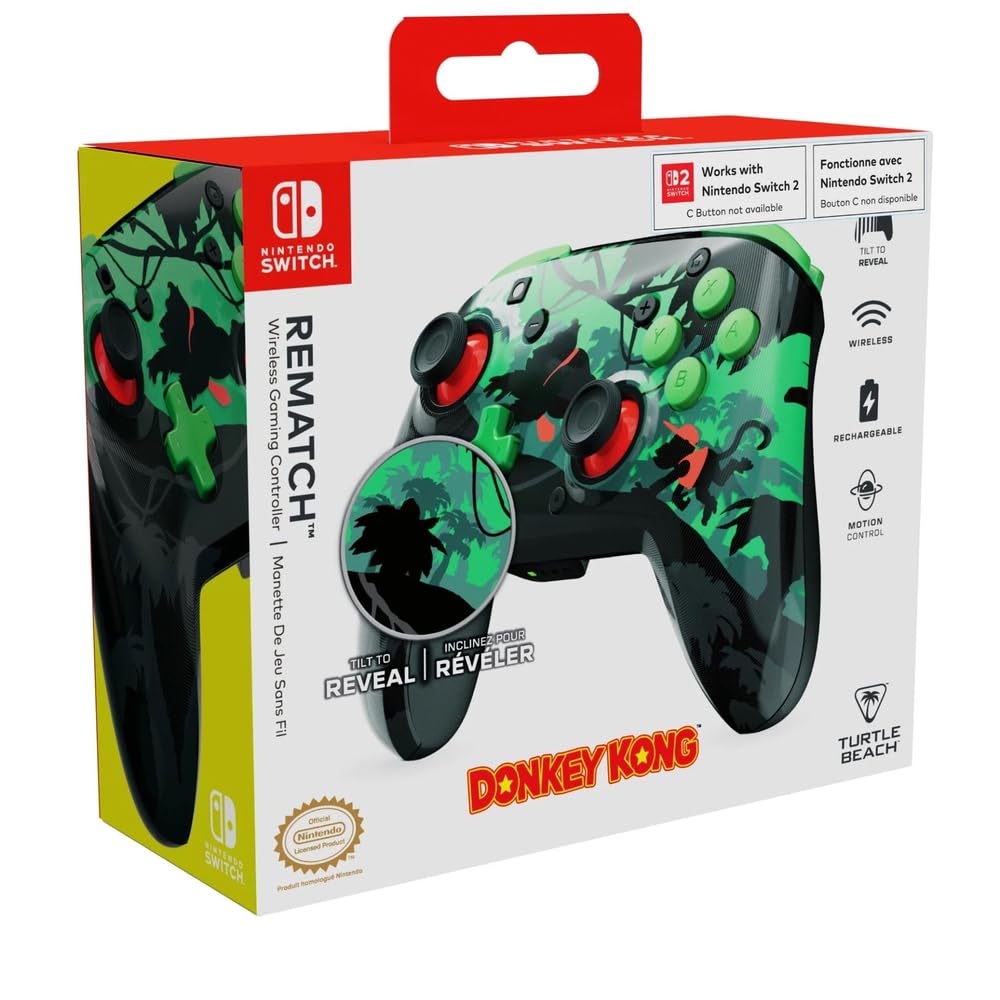 Gamepad - Nintendo Switch - Donkey Kong Rematch - Wireless - Rosso/Giallo - Turtle Beach