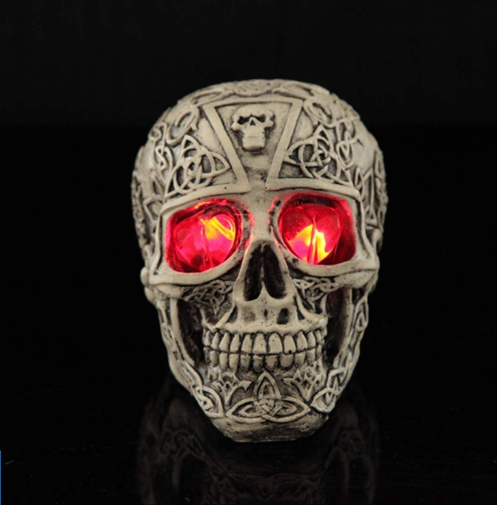 Ulalaza 6 Gifts Decor Grinning Realistic Replica Human Skull Home Statue