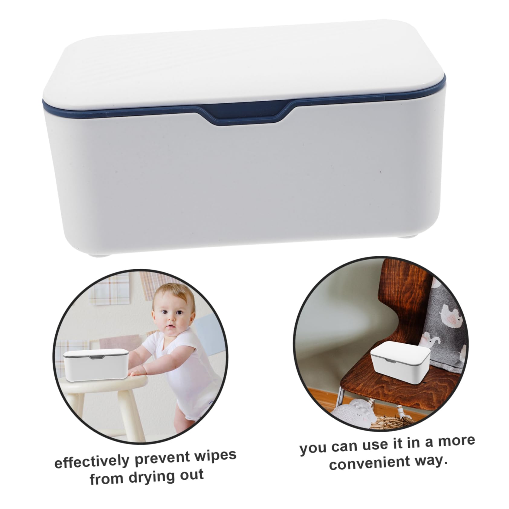 Feuchttücherbox für Babys mit Deckel, 2 Stück-pack, Kunststoff, Blau