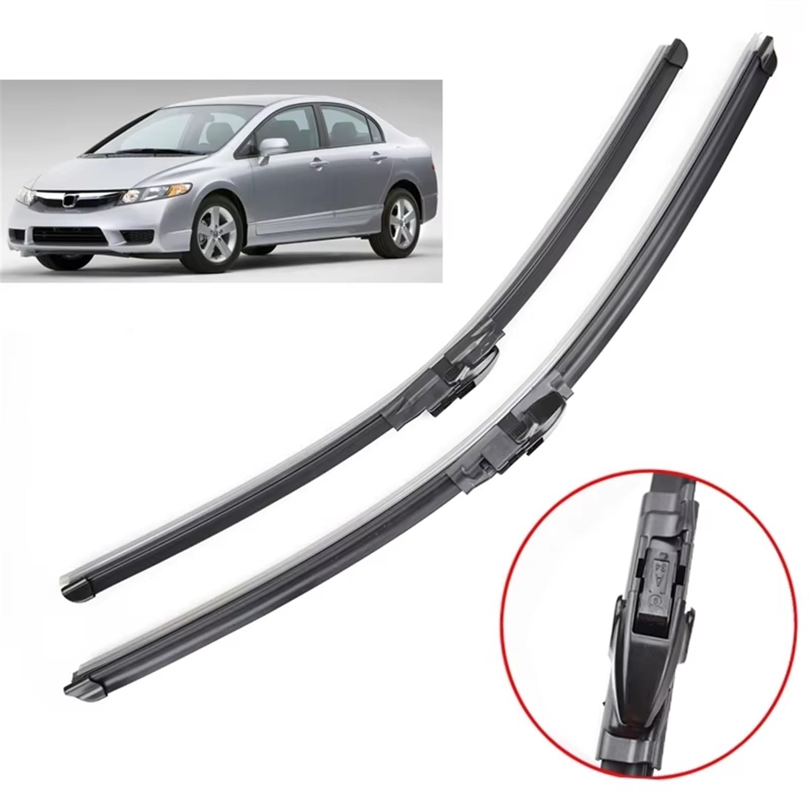 Limpiaparabrisas de Coche Compatible con Civic 2005 2006 2007 2008 2009 2010 2011 Limpiaparabrisas De Ventana Delantera Escobillas De Limpiaparabrisas