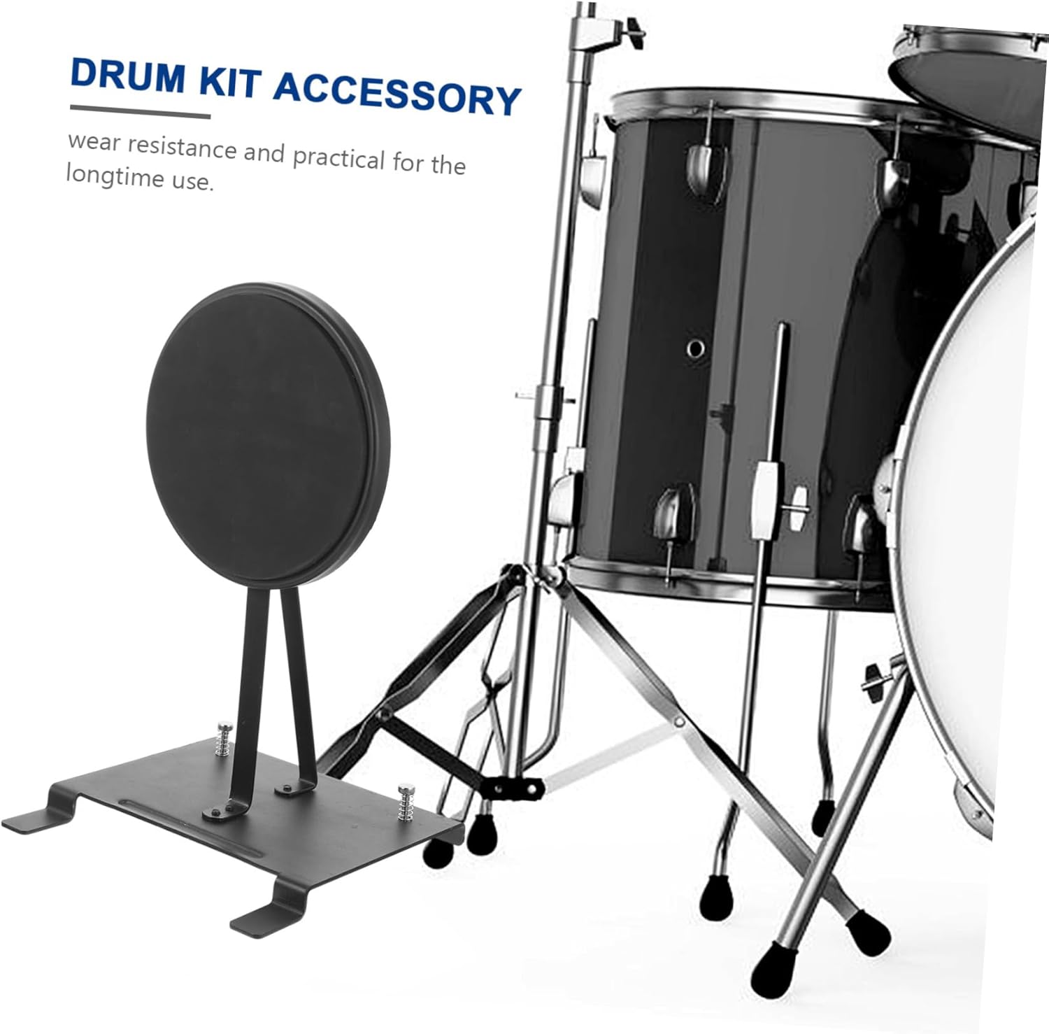 Generic Single Bass Drum Pedal Exerciser Silent Exercise Mat Low Drum Practice Pad for Beginners and Professionals
