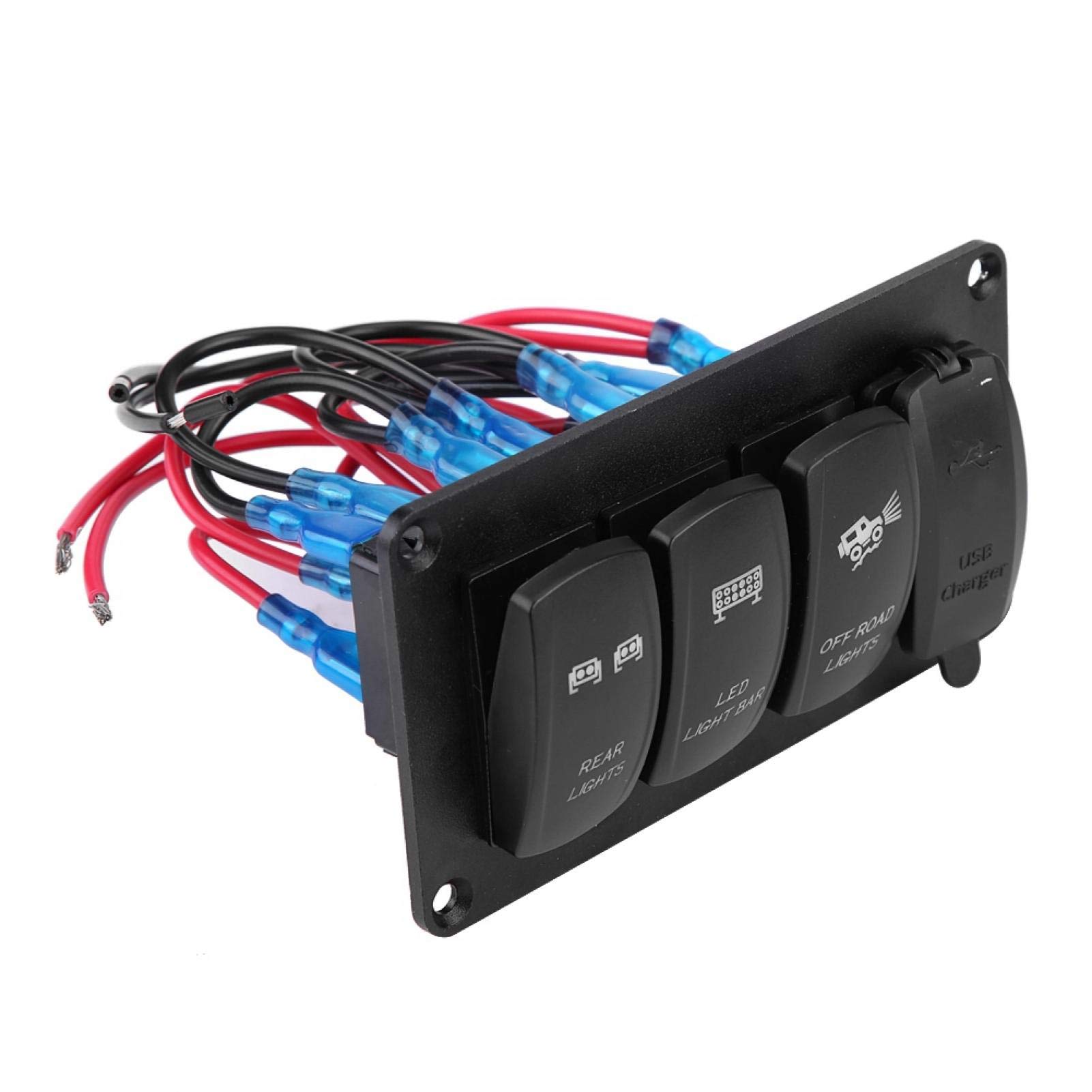 Interruttore A Bilanciere Da 5 Pezzi, Doppia Presa USB Caricabatteria Da 12 V Voltmetro A Led Per Auto Barca Camion Camper Blu 73824643 - Foto 10