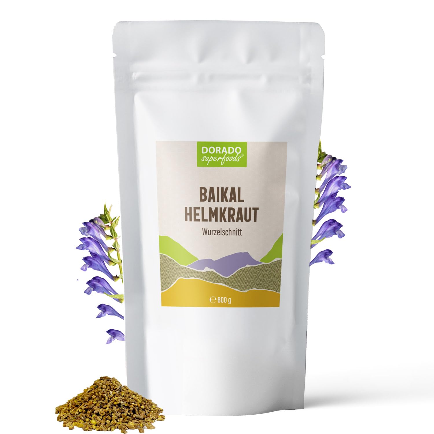 Baikal Helmkraut Tee Wurzelschnitt – Scutellaria baicalensis – 800 g – Frei von Zusätzen | Dorado Superfoods®