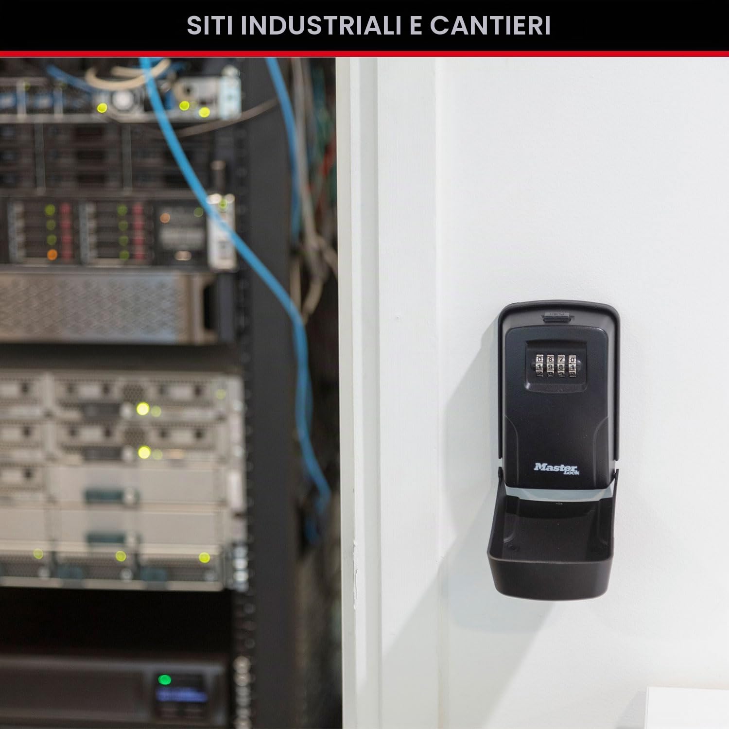 Cassetta portachiavi MASTER LOCK a parete, con copertura rimovibile, dimensioni medie, per esterni, kit di montaggio, per la casa, l’ufficio e la fabbrica 5430EURD