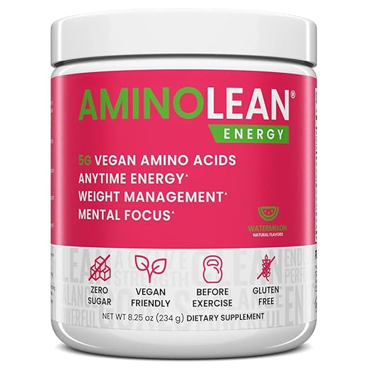 RSP NUTRITION AminoLean Pre Workout Powder, Amino Energy & Weight Management with BCAA Amino Acids & Natural Caffeine, Preworkout Boost for Men & Women, 30 Serv