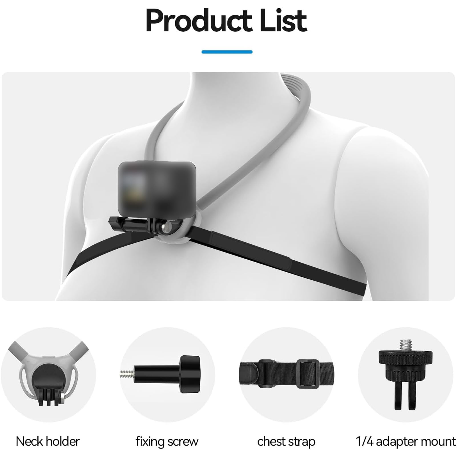 Sxhlseller Soporte Magnético para Teléfono con Cuello para Grabación, Soporte para Teléfono POV Manos Libres con Correa Ajustable, para Móvil con para Cuello para