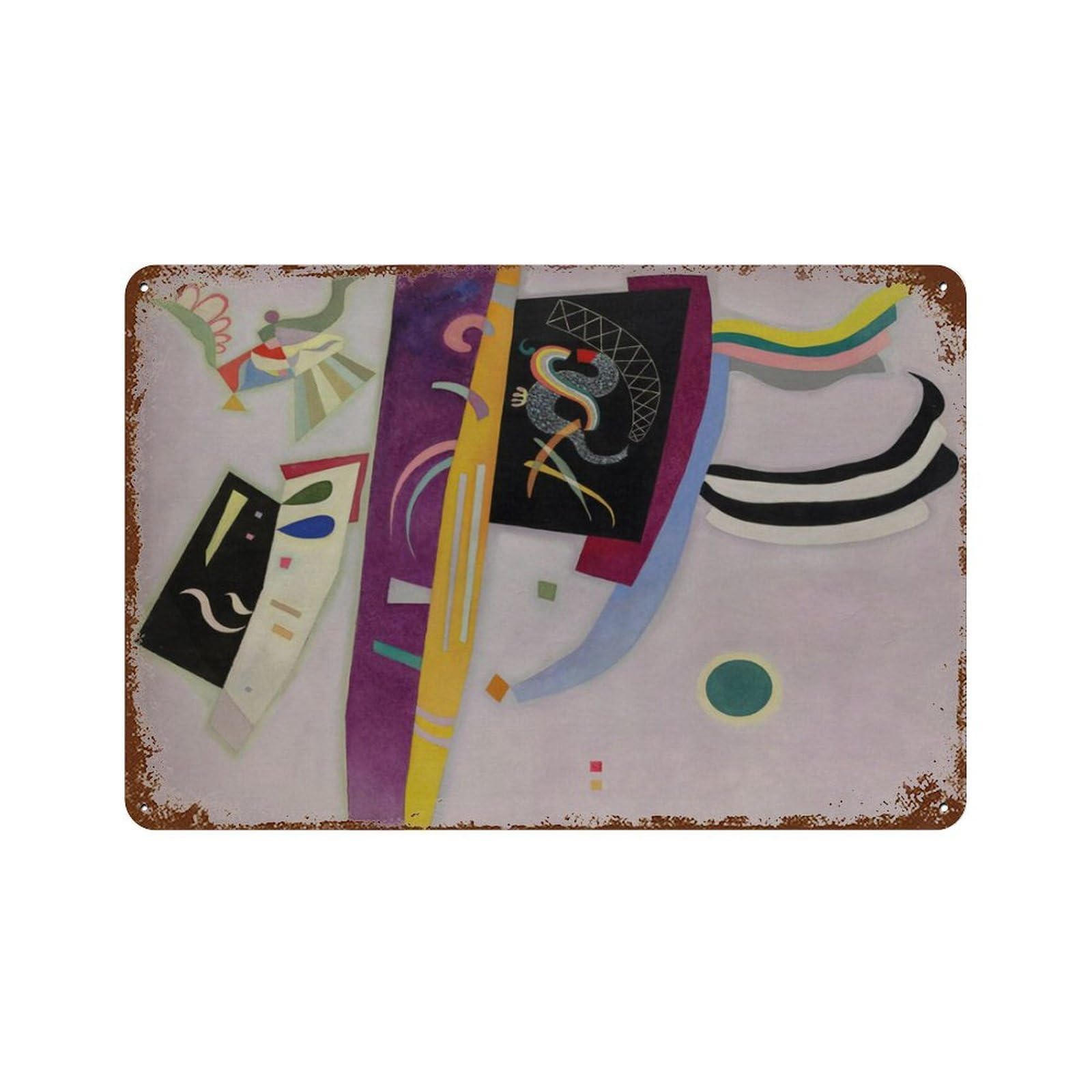 xiaoxiaoshen Kandinsky Violet-orange Abstract Modern Exhibition Wall Decor Art Metal Tin Poster Modern Home Decor Art Home Bar Shop Decorations Vintage Sign 20x30cm