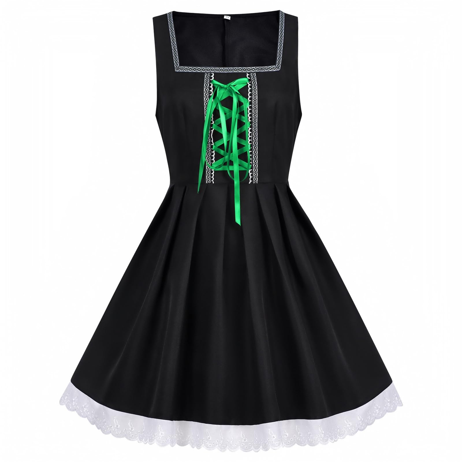 Midi Dirndl Damen Trachten Trachtenkleid Spitzen Patchwork Dirndl Kleid Trachtenmode Elegant Trachtenrock Oktoberfest Damen Outfit Schnürung Dirndlkleid Festlich Kleider Für Oktoberfest Karneval