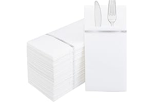 Nervure Pocket Napkins - Disposable Napkins Built-in Flatware Pocket