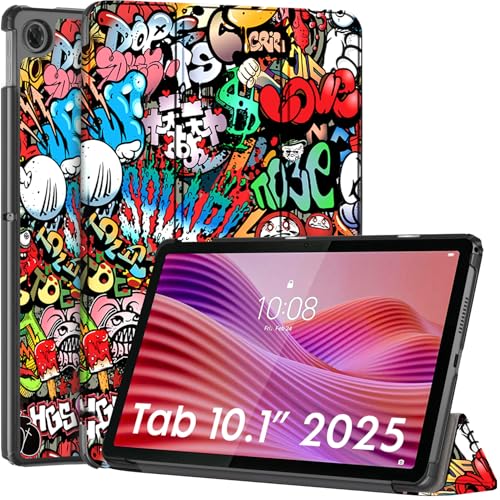 Image of Robustrion Cover for Lenovo Tab 10.1 inch 2025 Cover Case, Trifold Flip Cover Case for Lenovo Tab 10.1 inch Tablet Cover TB-311FU /311XU - Hippy