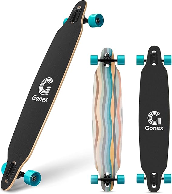 Gonex Longboard Skateboard Cruiser, 42 Inch Long Board Skate Board Drop Through Longboard Complete 9 Ply Maple Carver for Girls Boys Teens Adults Beginners