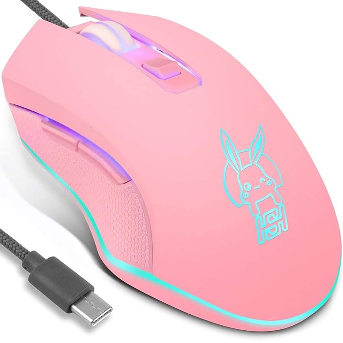 Buy IULONEE Wired Gaming Mouse USB C Silent Click 7 Colors Backlit