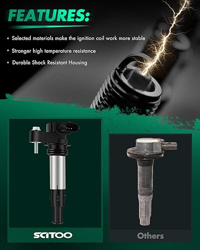 Vista 1510 de SCITOO 1 bobinas de encendido con 4 bujías de iridio para Chevrolet 2011-2015 Cruze 1.4L 2016 Cruze Limited 1.4L 2012-2020 Sonic 1.4L 2013-2021 Trax