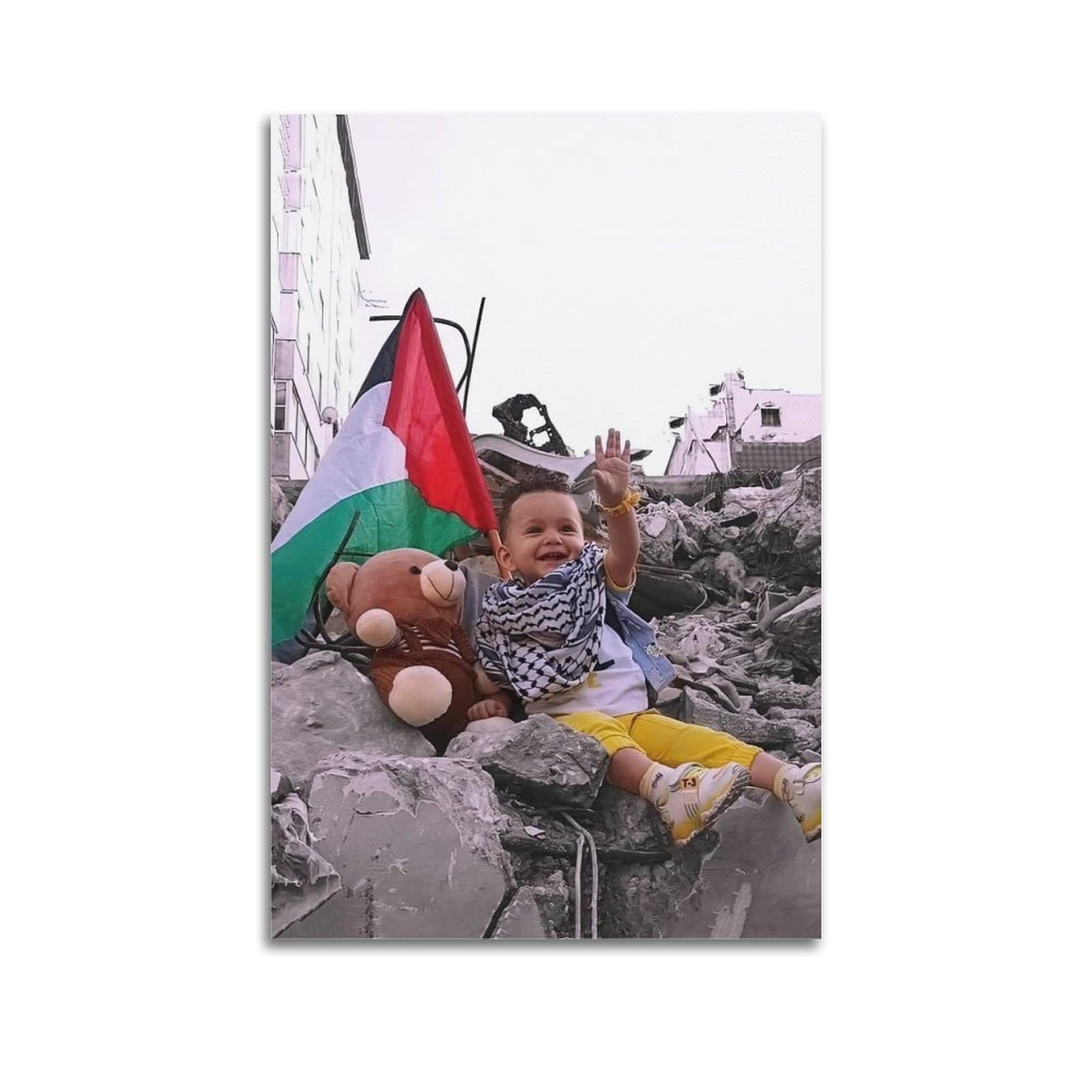 XKUGA Gaza Anti War Poster Palestine Strength Resistance Modern Decorative Canvas Prints - Ideal Wall Art for Family, Man Cave, Game Room, Boys & Girls Bedroom 20x30inch(50x75cm)