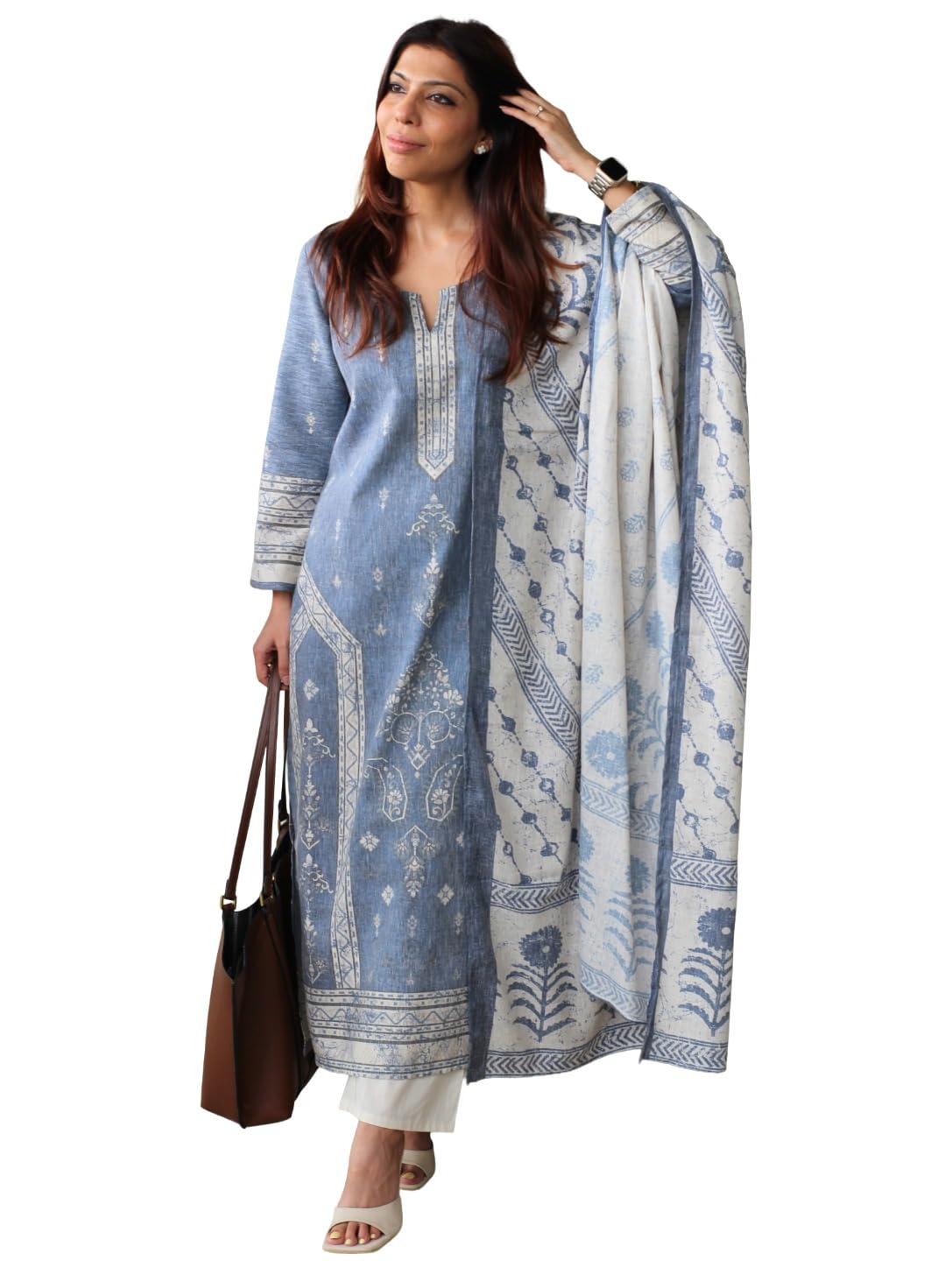Viscose Blend Kurta for Women | Kurti Set Woman | Kurta with Pant & Dupatta | Straight Printed Suit | Ethnic Indian Outfit Office Party Traditional Clothing Fashion Premium Style Look-image-47