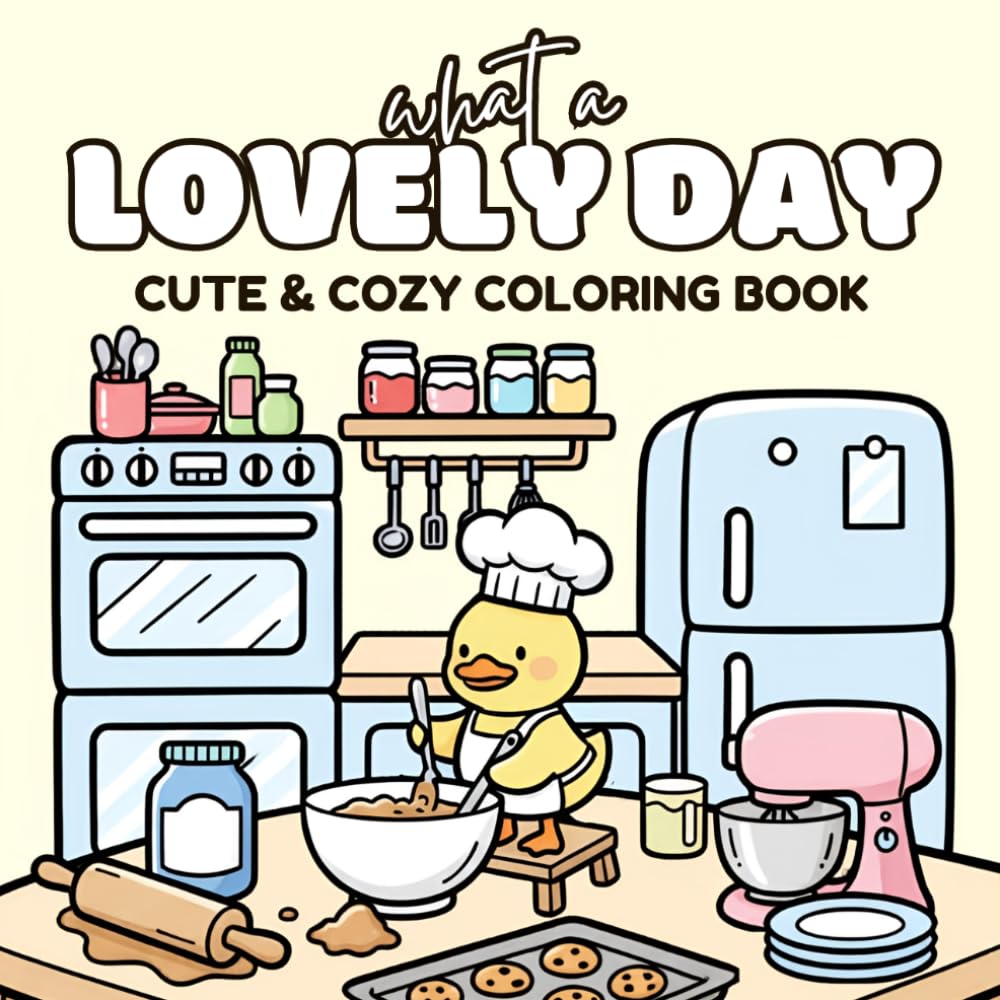 what a Lovely Day: Cozy Coloring Book for Teens and Adults With Cute Scenes, 50+ Adorable Pages