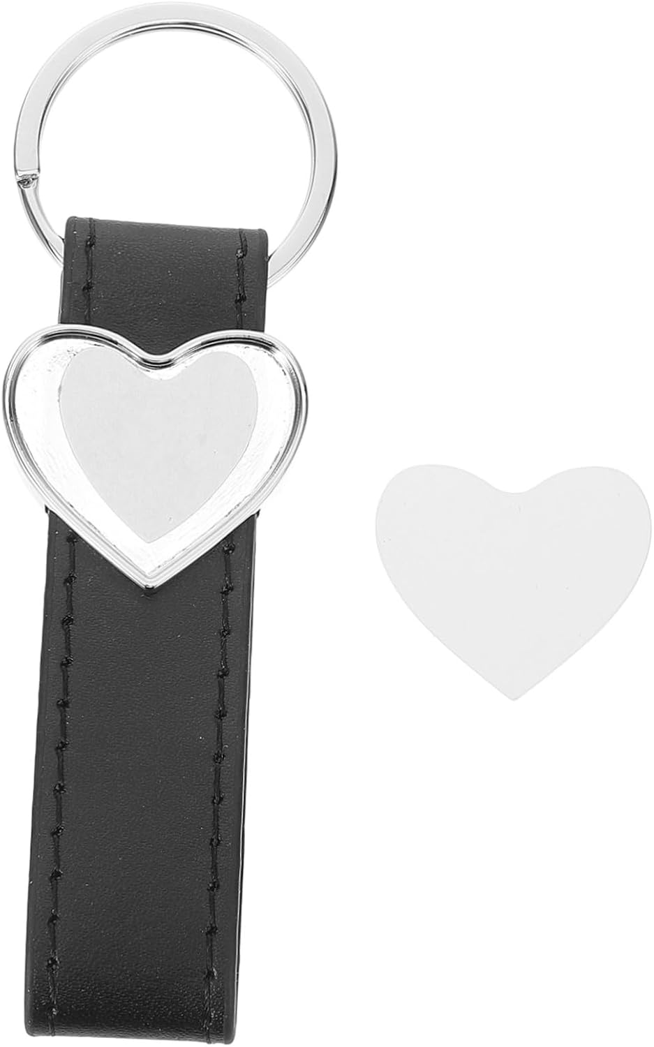 BESPORTBLE Blank Pu Leather Keychain for Sublimation Heat Transfer Keyring for Unique and Crafts for Photos and Memories