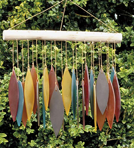 Preisvergleich Produktbild MyFamilyHouse Windspiel / Windspiel aus Glas, Fair Trade, handgefertigt, Motiv Fallende Blätter