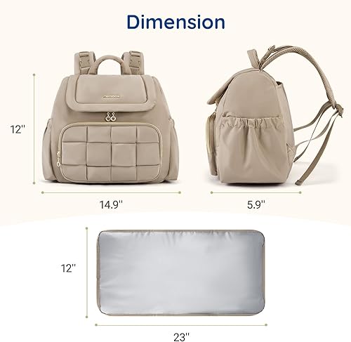 Miniatura 6 de mommore Mochila pequeña para pañales acolchada, S-beige, Mochilas de viaje