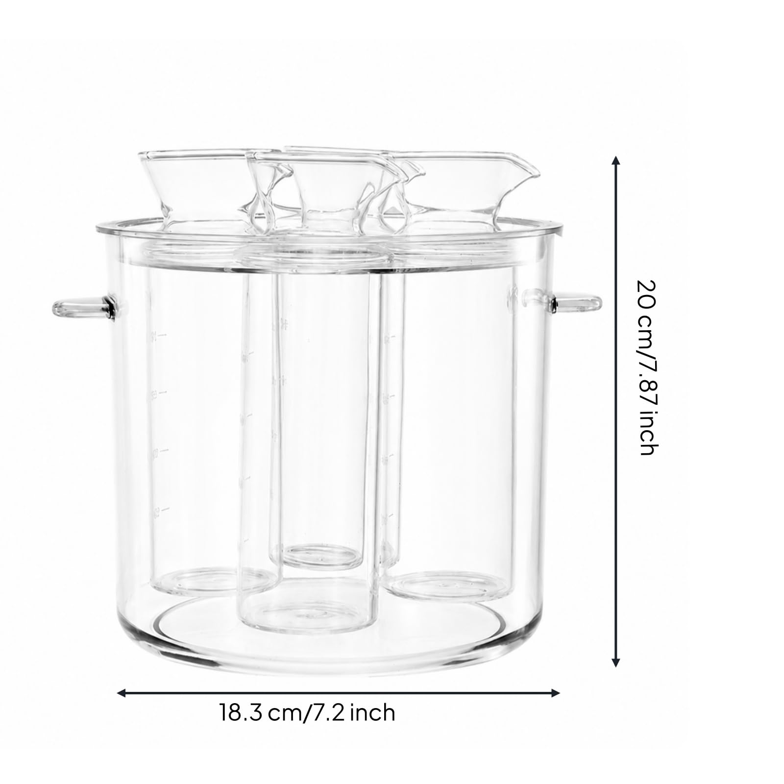 4 Stück durchsichtiger Eiskübel mit Ausgießgefäßen leicht zu reinigen Eiskübel mit Griffen sturdy Eisbehälter für Empfänge, 200ML
