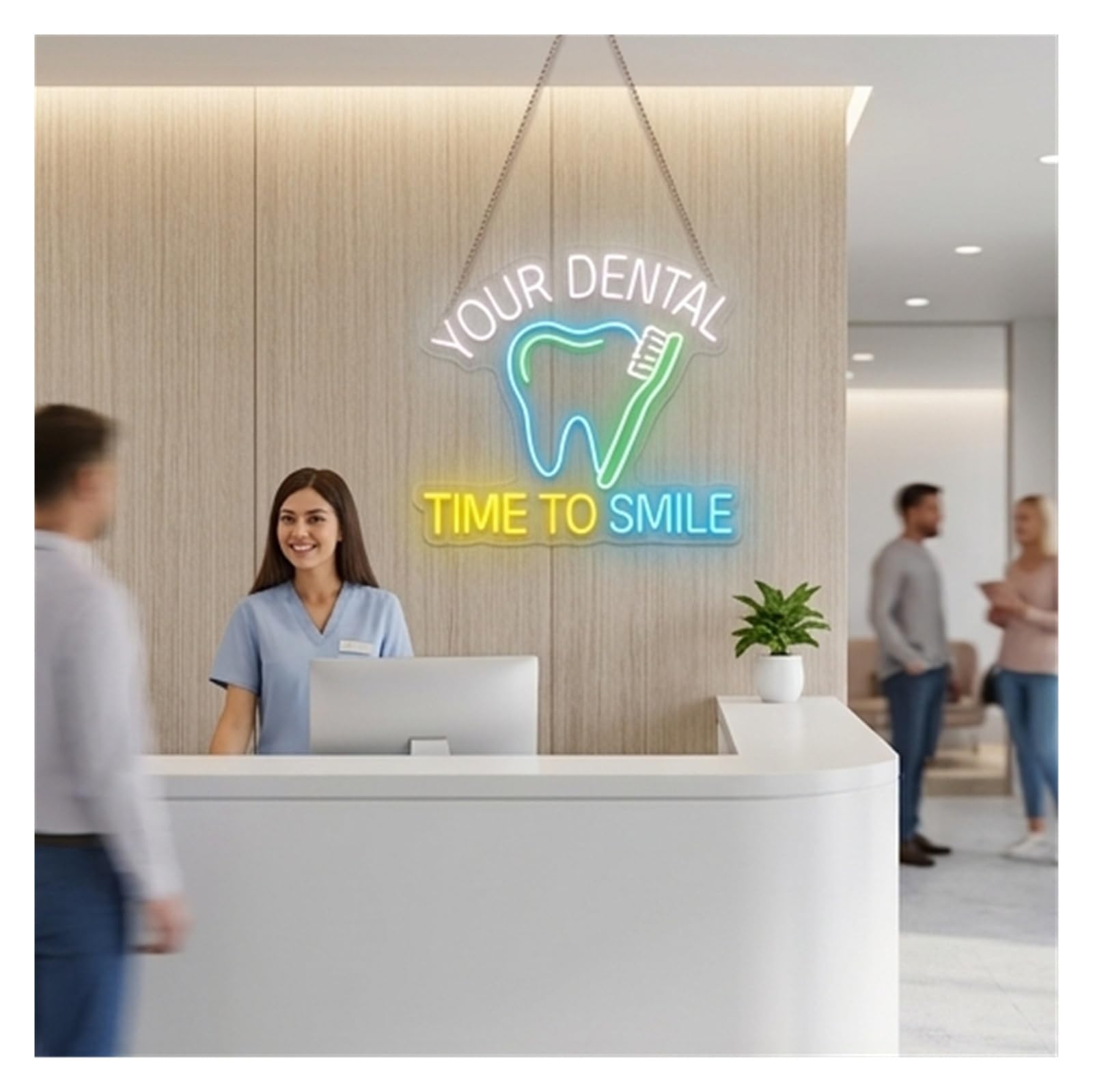 Insegna al Neon Insegna Al Neon Del Negozio Della Clinica Odontoiatrica Dello Spazzolino Da Denti