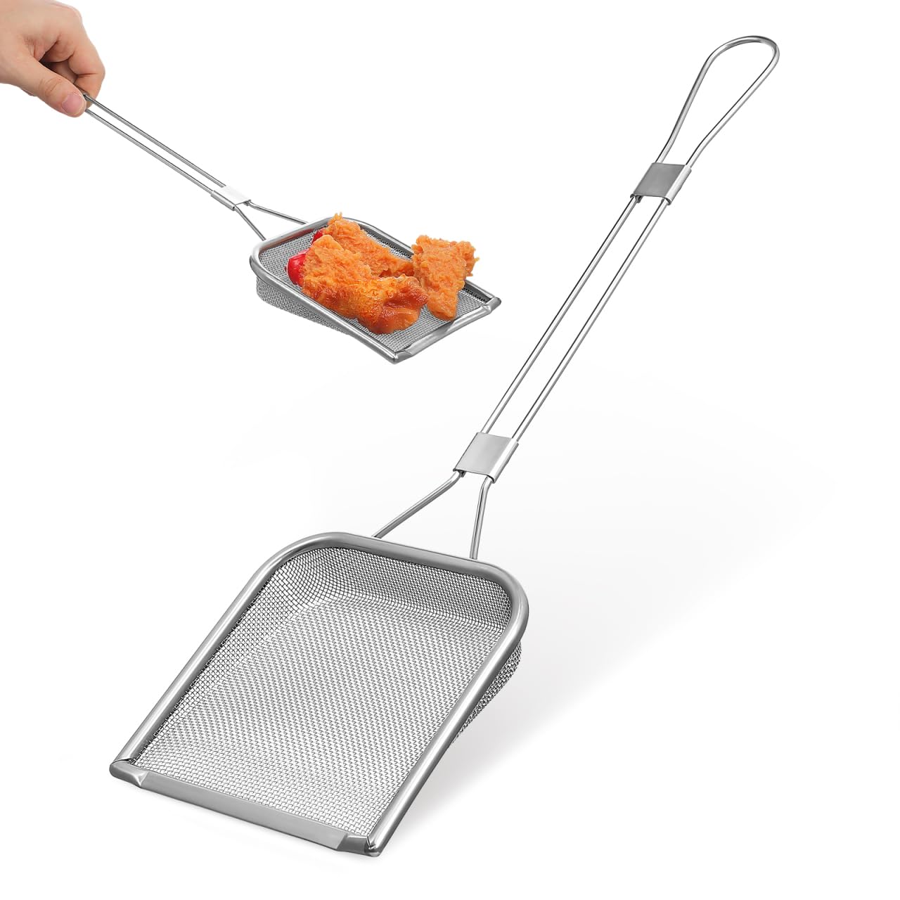 Écumoire carrée en maille STOBAZA en acier inoxydable durable pour la cuisine