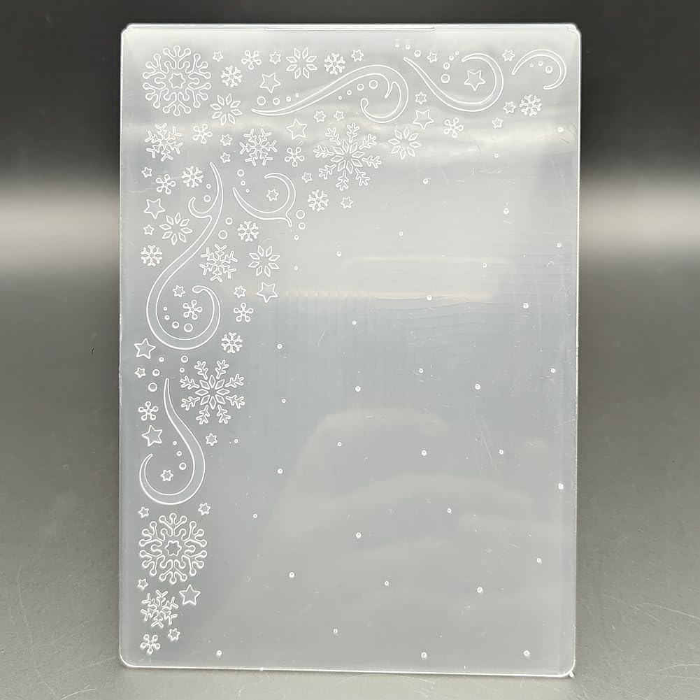 Plastic Embossing Folder A6 Size Christmas Snowflakes Pattern Paper Crafts Plastic Textured Impressions for Card Making Scrapbooking