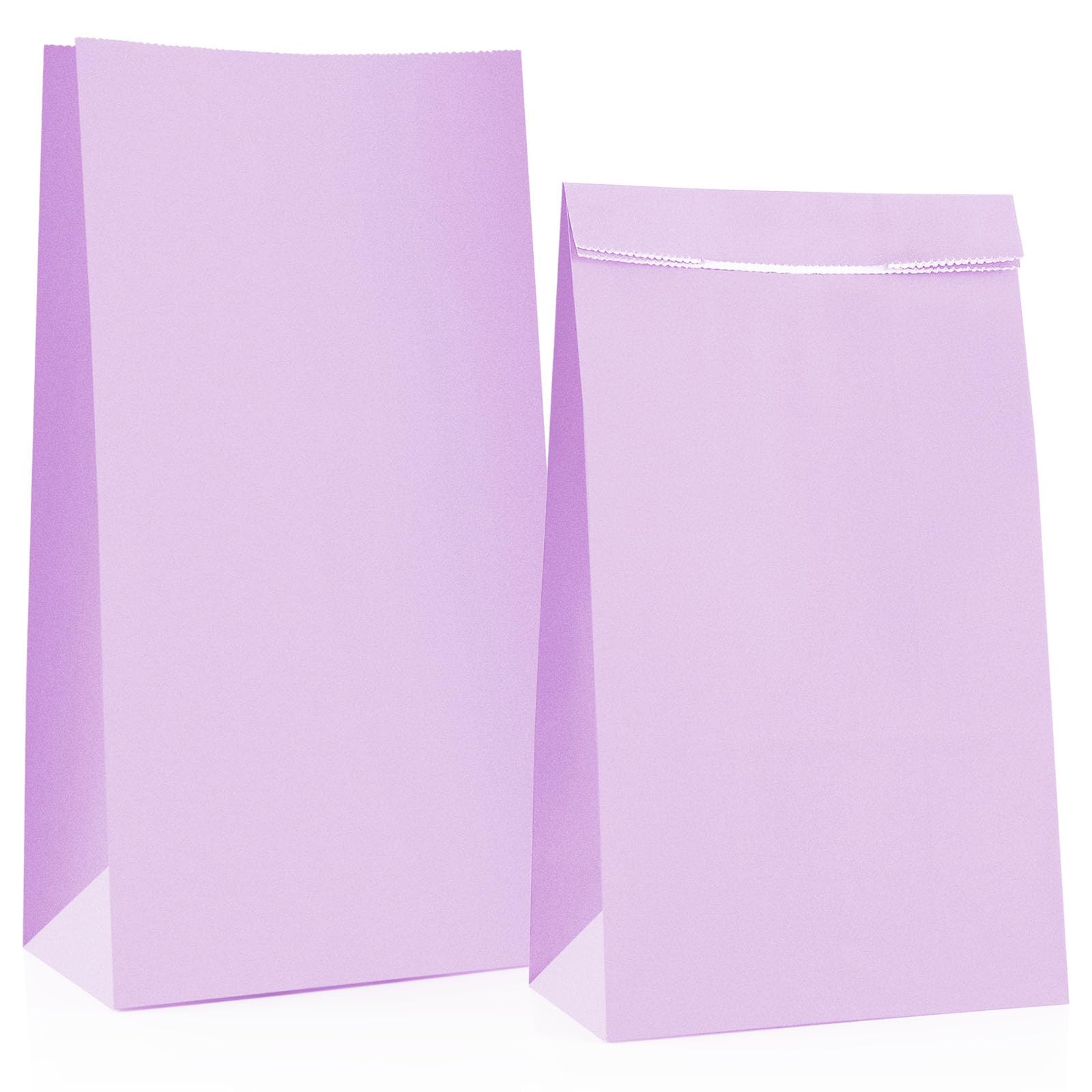 Oletx 30-Pack Purple Party Favor Paper Bags,9'' Wrapped Treat, Goodie,Candy, Paper Lunch Bags for Birthday Party, School Activitities