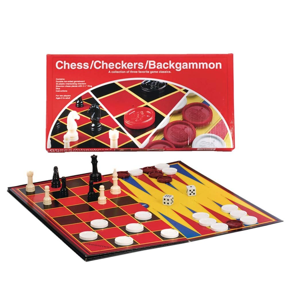 Pressman Red Box Checker/Chess/Backgammon