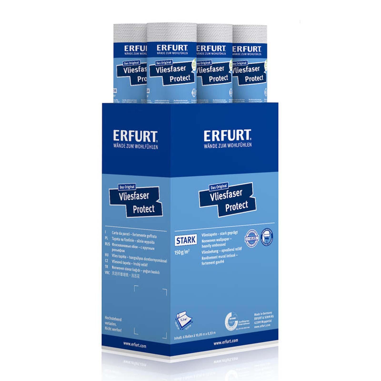 Erfurt Vliesfaser Protect 206 Vliestapete 10.05X0.53 Strukturtapete 6 Rollen 1004314