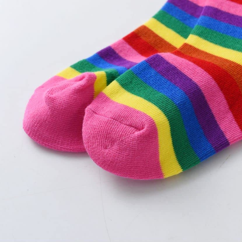 Image of VIKITA Girls Little kid socks 2 pairs set in Spring fall winter stripe socks for Christmas 8T, SF5002