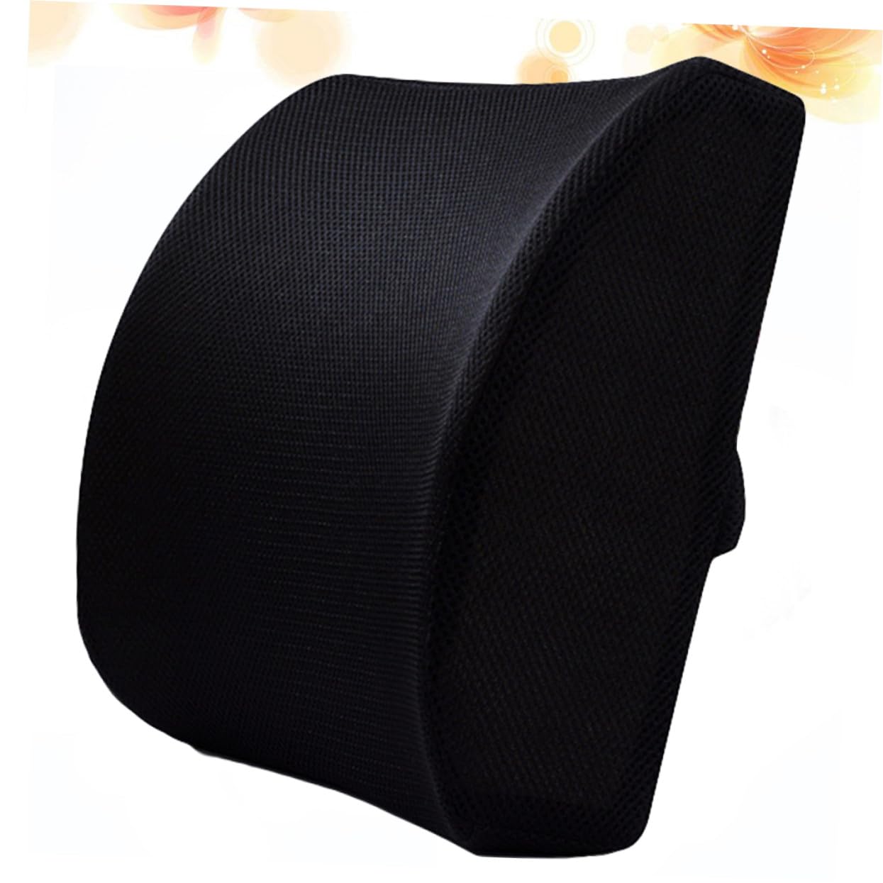 Coussin Lombaire Mémoire Coton Noir pour Voiture et Bureau