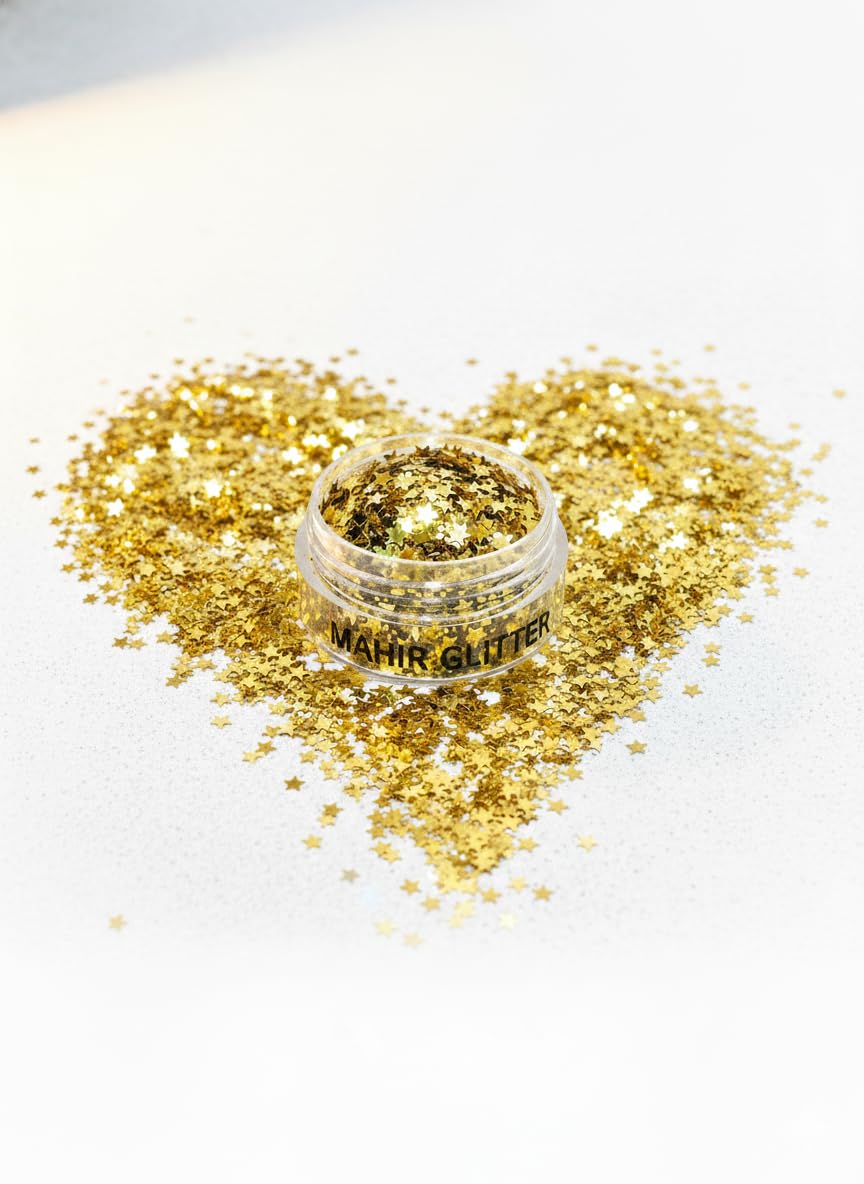 Premium Gold Star Metallic Glitter, 10g Jar, Holographic Stars for Nail Art, Resin Jewellery, DIY Crafts, Slime-image-39