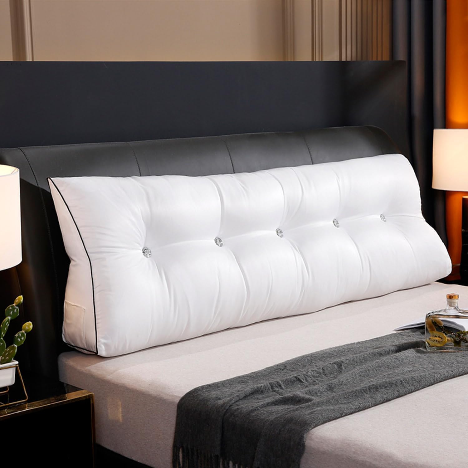 King Size Bed Rest Reading Wedge Headboard Back Tufted