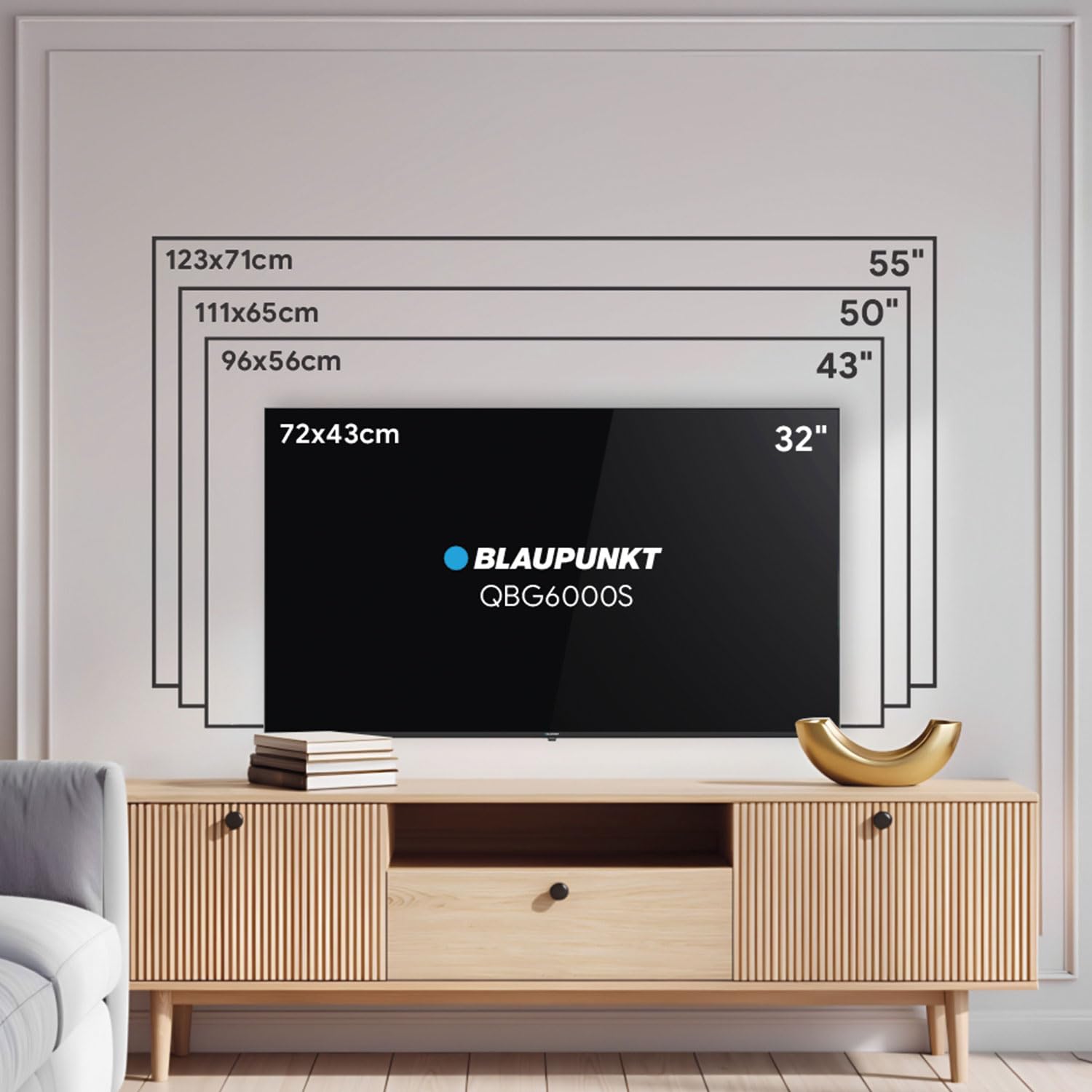 BLAUPUNKT 55" Smart TV, Google TV, QLED, UHD (4K),Dolby Atmos,Dolby Viusion,MEMC, 55QBG6000S