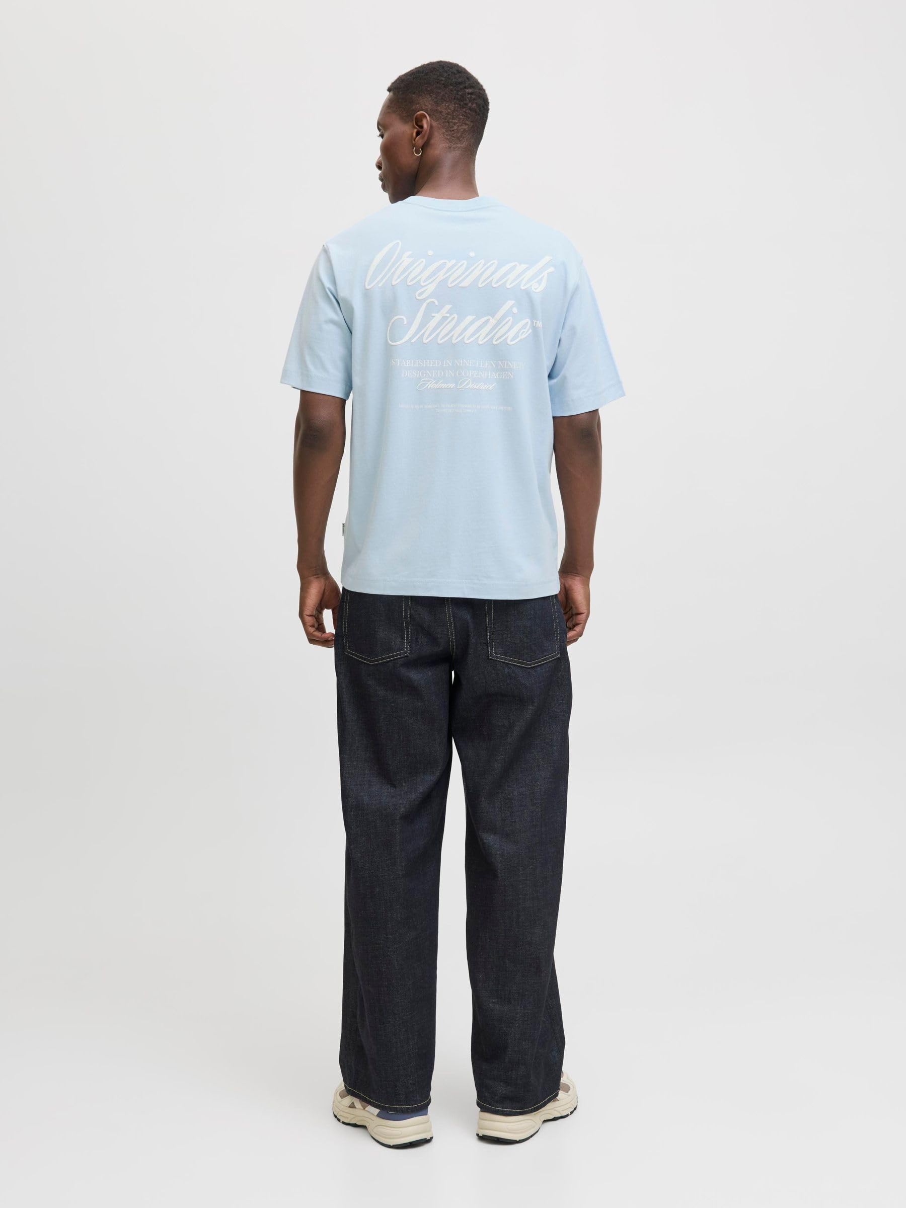 JACK & JONES Jornorrebro Typo Tee SS Crew Neck Noos, Skyway, L