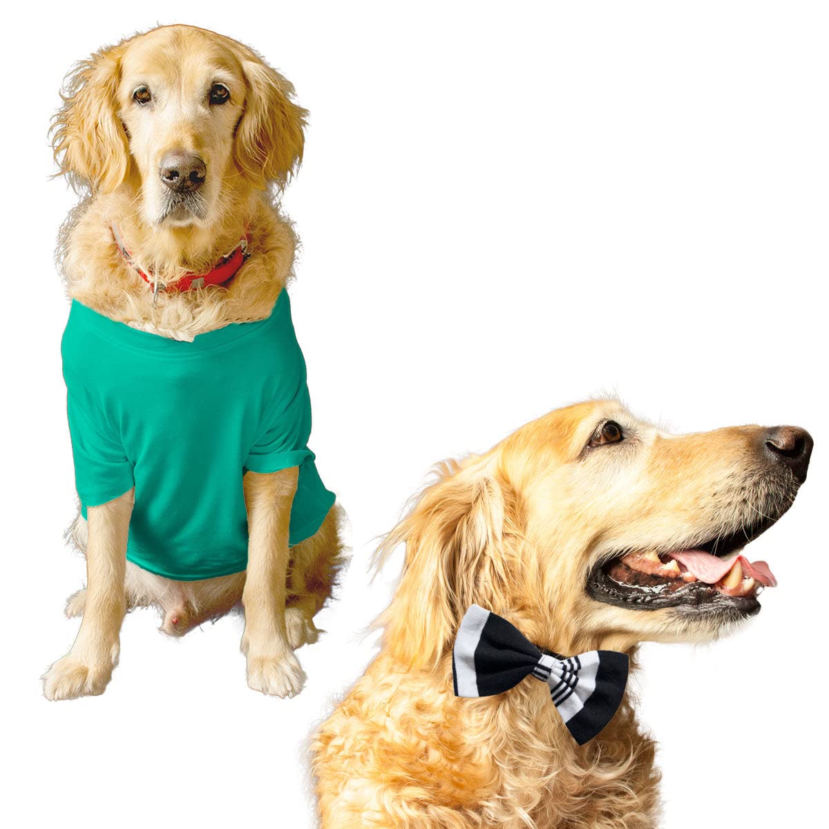 Ruse Basic Summer Dog T-Shirt Solid Pets Crew Neck & Black Berry Striper Bow Tie Half Sleeves Party Dress Set/Apparel/Clothes/Tees Gift for Dogs.XX-Small (B09TGWDZVV) Amazon Price History, Amazon Price Tracker