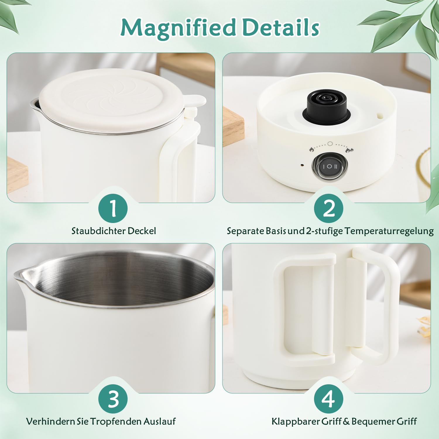 Sciogli Cera Elettronico HOSSOM 800 Ml - Kit Completo Per Fare Candele, Con Pentola, Termometro, Stoppini E Accessori