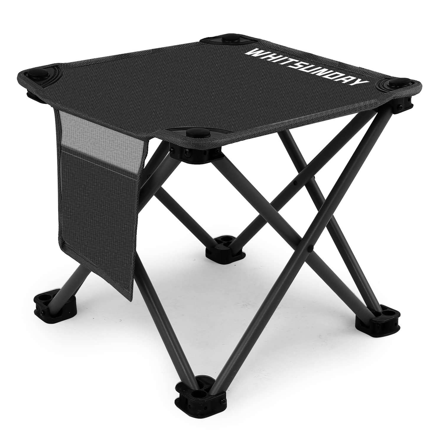 Whitsunday Folding Stool,12.6 Inch Mini Portable Folding Stool for Camping Fishing Hiking Gardening and Beach Black