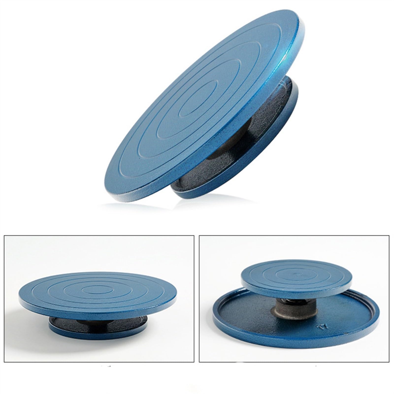 Drehscheibe TöPfern,TöPferscheibe Mini-Keramik-Tonskulptur, rotierende Plattform, Radwerkzeuge, Gusseisen, klein, beidseitig verwendbar, 15 cm(19 cm)