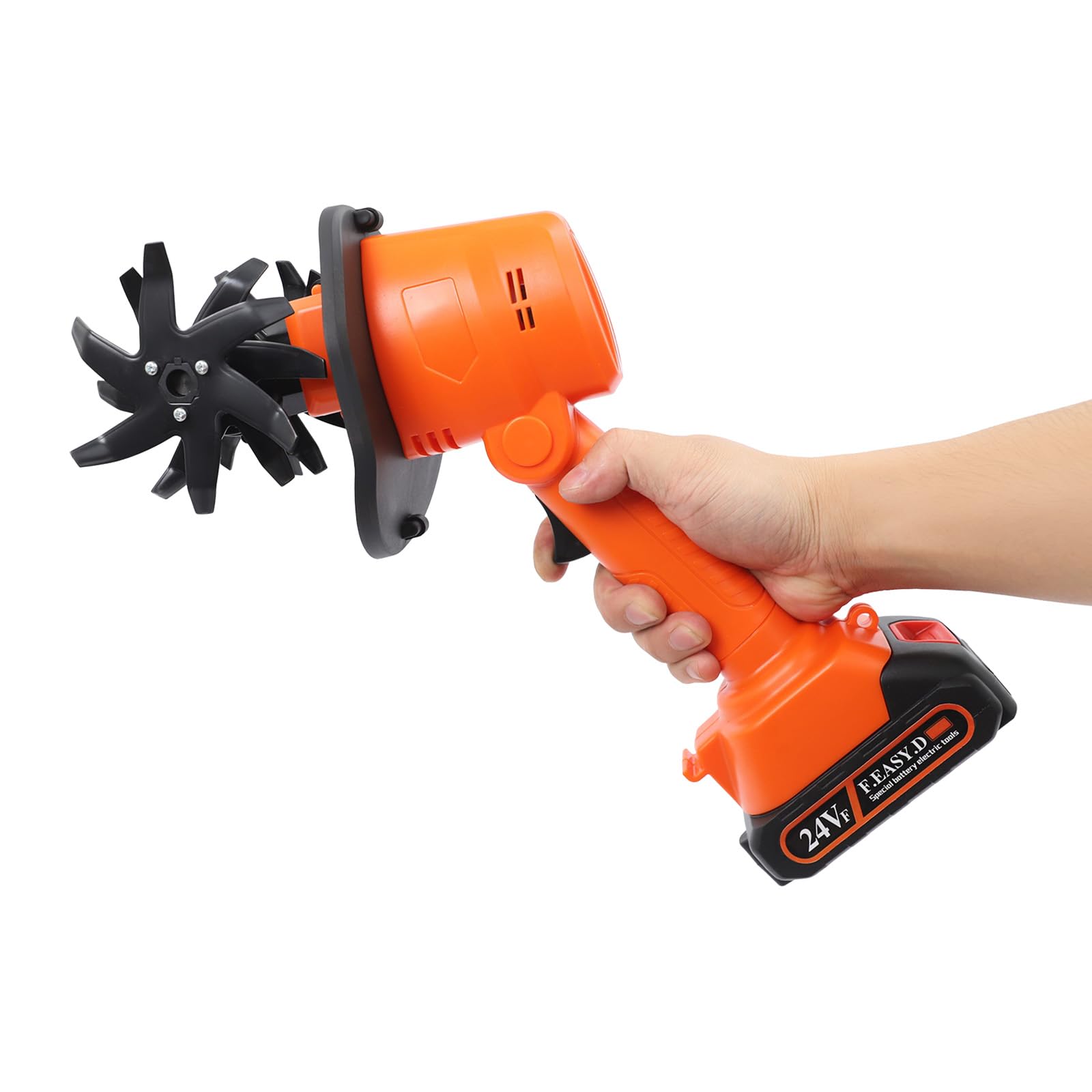 Handheld Electric Cultivator DC 21V 1A,Mini Tiller, 235rpm Rotavator