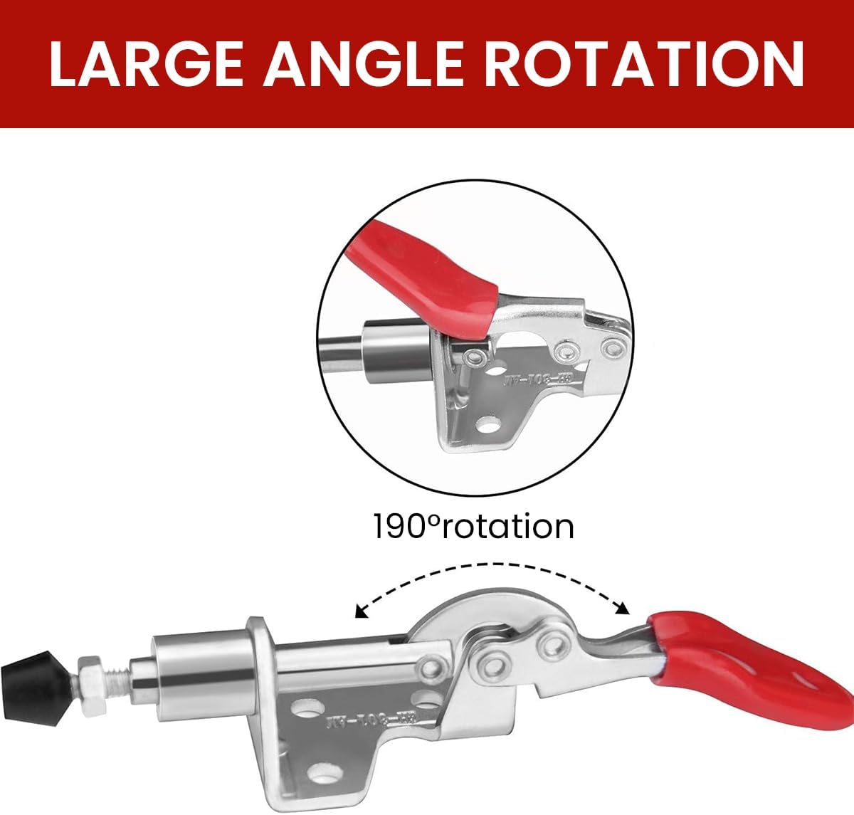 Serplex® 4Pcs Toggle Clamps Push-Pull Toggle Clamps Galvanized Iron Straight Line Toggle Clamps with 100lbs Holding Capacity Quick Release Push Pull Clamp for Woodworking Jigs and Fixtures