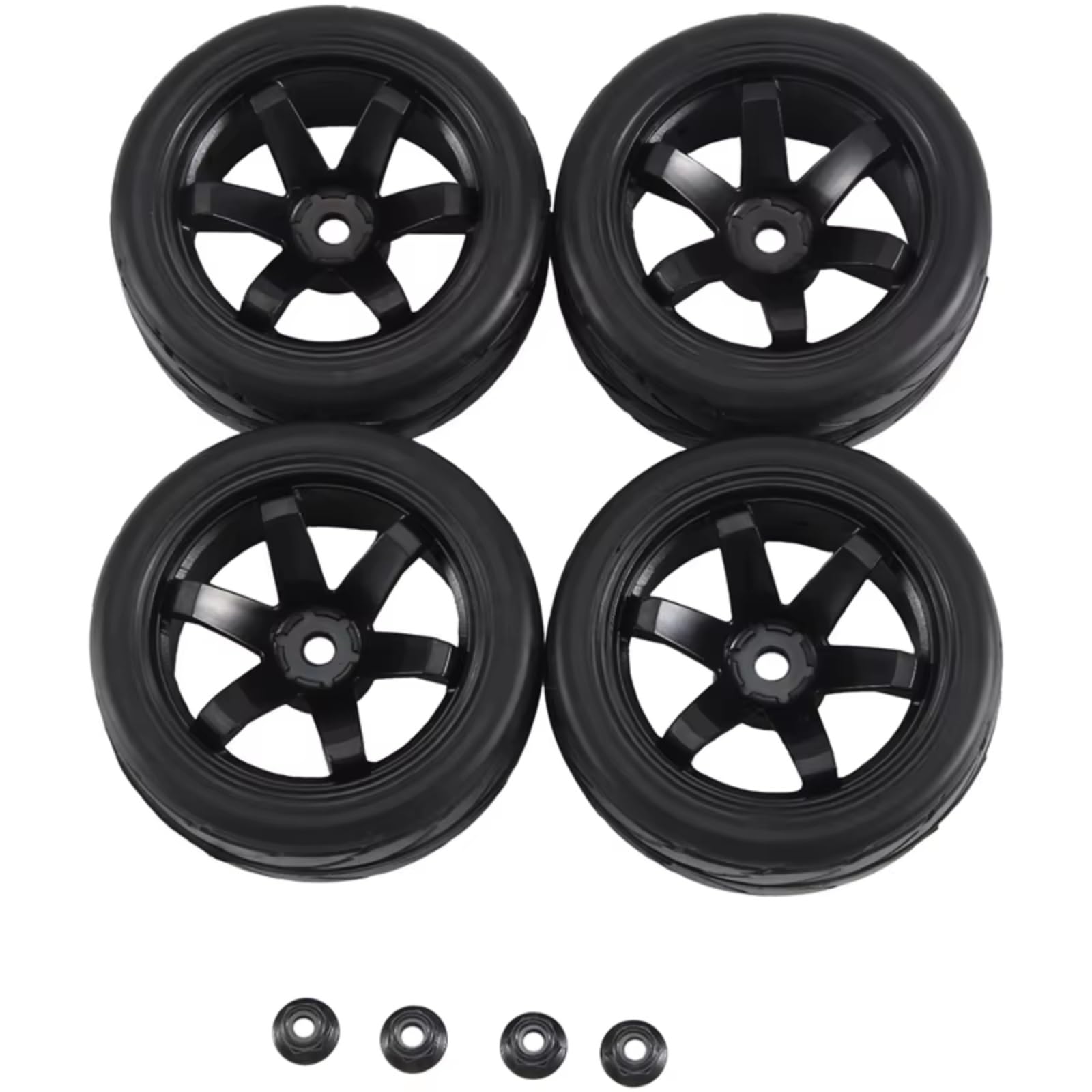RC Pneumatici Ruote per 1/10 4 Pezzi Cerchi Esagonali da 12 Mm Pneumatici in Gomma da 2,59 Pollici RC Auto per Turismo su per Strada Accessori di Aggiornamento Parti di Ricambio(C)