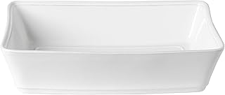 Costa Nova, Friso colección, Vajilla elegante, gres, Fuente horno rectangular, blanco, 35 cm