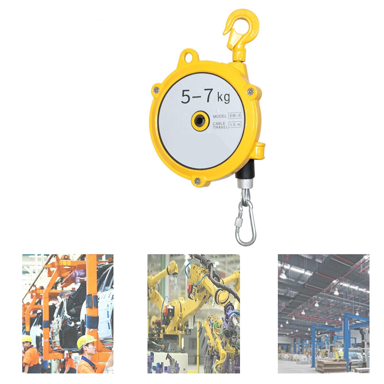 UZAMIRLEX Spring Balancer, Retractable Spring Balancer With 1.5m Wire Rope And Hook Multiple Load Capacities(5-7kg)
