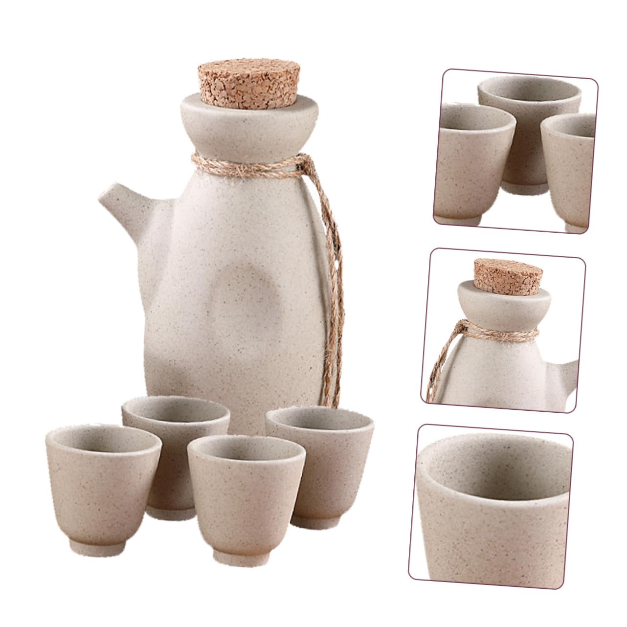 4 Vasos de 50ml Juego de Sake Japonés Cerámica 300ml