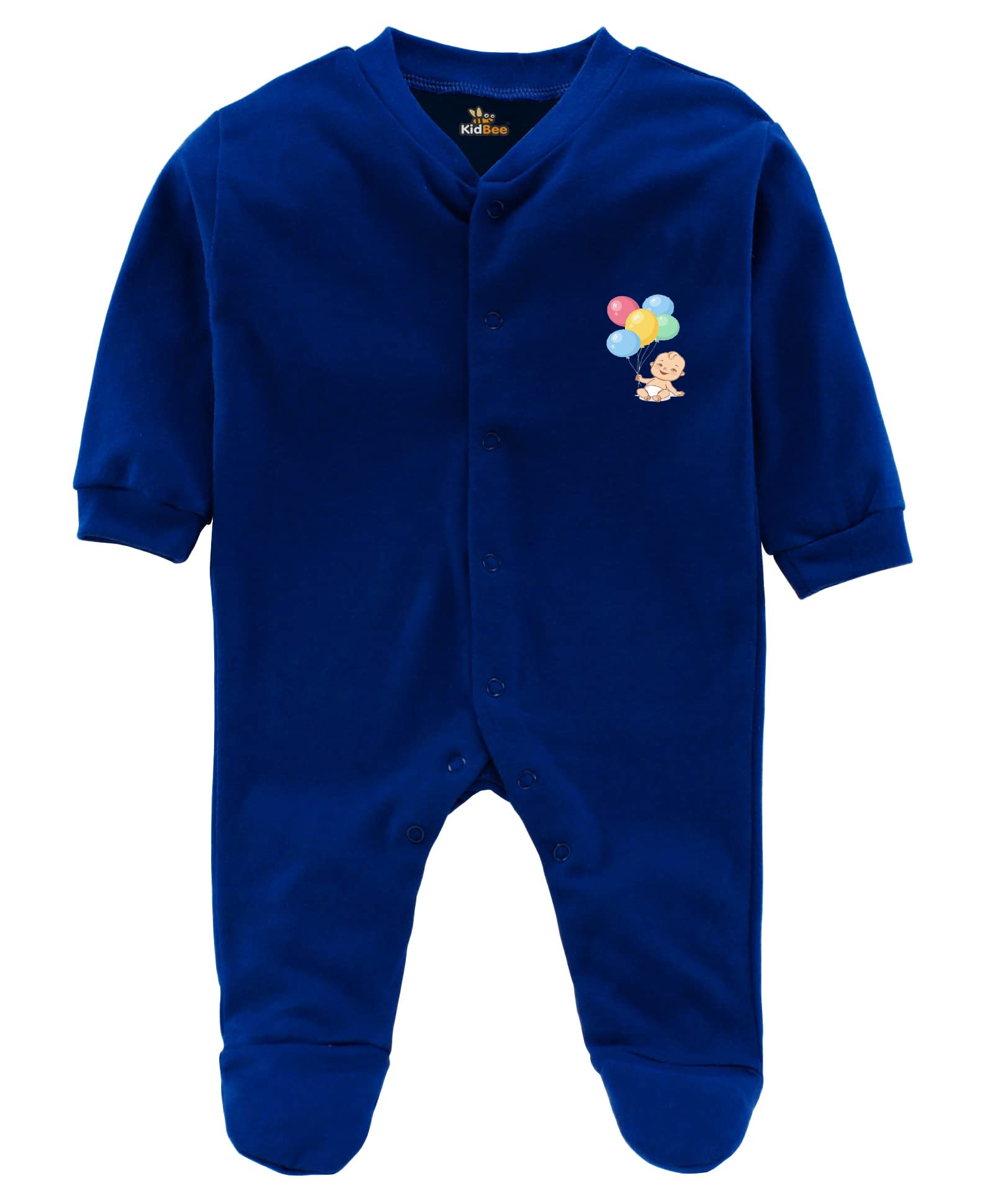 KidbeeBaby Cotton Blend Soft Full Body Sleepsuit Romper for Boys & Girls